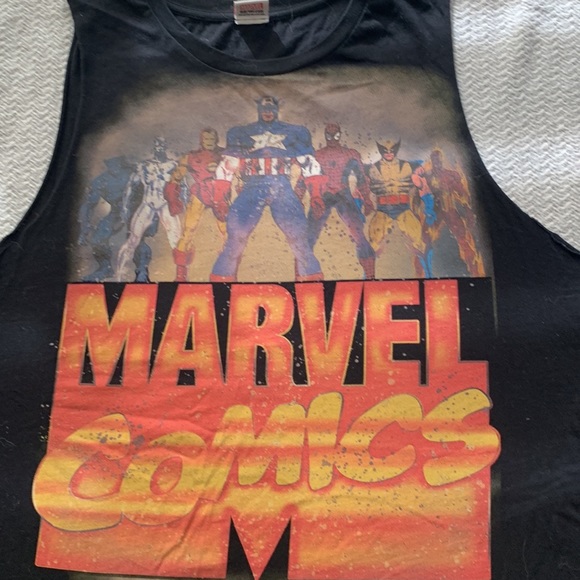 3 for $20 bundle Top Shop Marvel comics black sleeveless tshirt - Picture 3 of 5